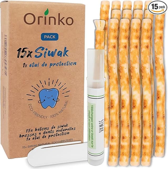 Lot de 15 Bâtons de Siwak + Étui de protection